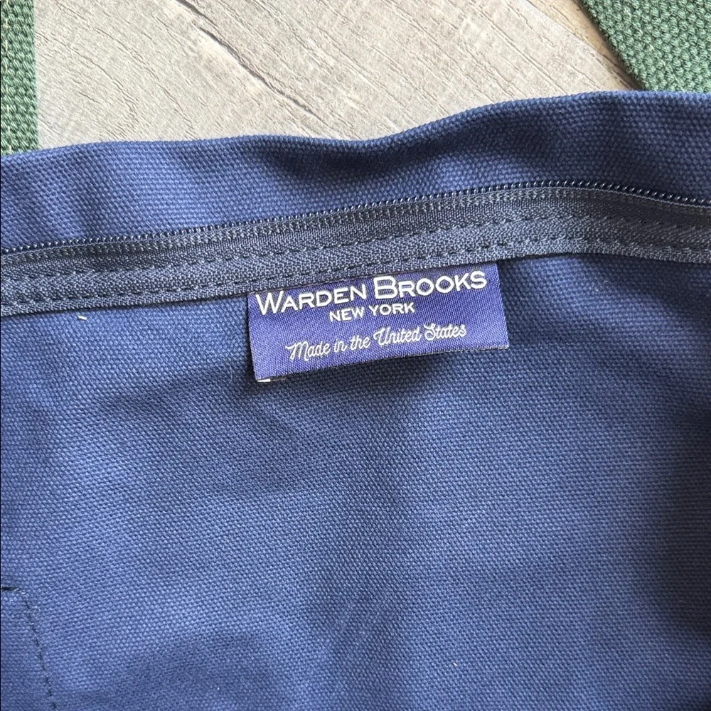 Navy and Green Men's Duffel Bag